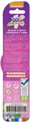 Tinokou Cepillo de dientes infantil con luz Dora la Exploradora. Con temporizador de 60 segundos y ventosa en la base