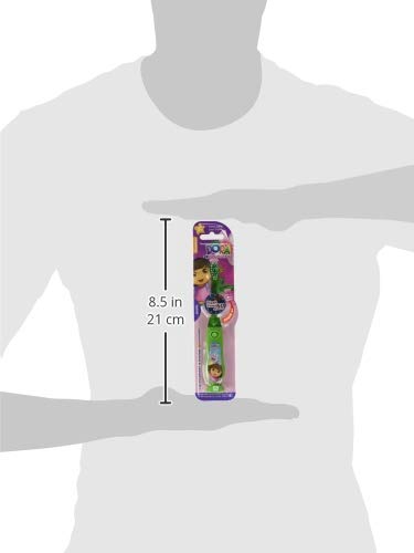 Tinokou Cepillo de dientes infantil con luz Dora la Exploradora. Con temporizador de 60 segundos y ventosa en la base