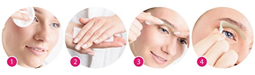 Tiras de depilación de cejas Adaptable a cualquier forma de ceja Precisa y rápida | Baja irritación, indolora y duradera Aplicación fácil para él y para ella (20 tiras = 40 aplicaciones)