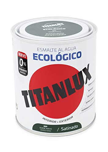 Titanlux - Esmalte agua ecologico santinado, Verde, 750ML (ref. 01T055934)