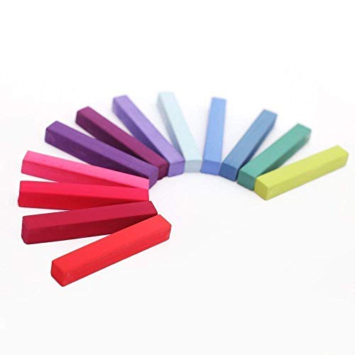 Tiza de Pelo,Tiza para el Cabello,Cabello Tiza,Pelo Color de Pelo Temporal no tóxico del Brillo de Tiza,ideal para Halloween, disfraces de fantasía o para actuaciones(12 Colors)