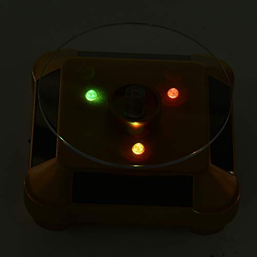 TMISHION Soporte de exhibición Giratorio para joyería, energía Solar y alimentación por batería, Soporte Giratorio para Soporte de joyería Base giratoria de la Bandeja (Oro)