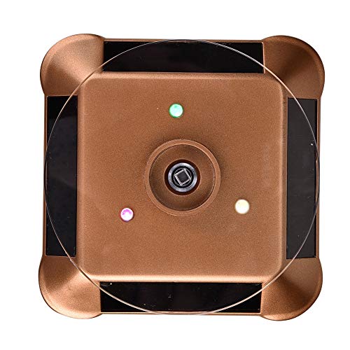 TMISHION Soporte de exhibición Giratorio para joyería, energía Solar y alimentación por batería, Soporte Giratorio para Soporte de joyería Base giratoria de la Bandeja (Oro)