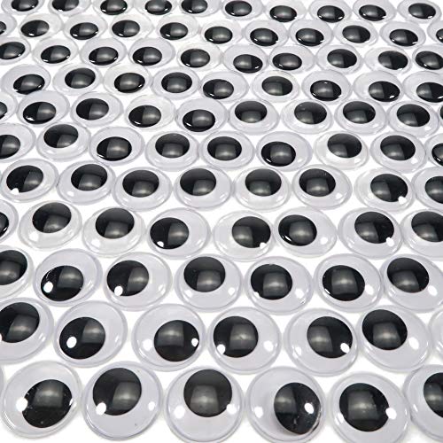 TOAOB 70 unidades de ojos móviles autoadhesivos, redondos, color blanco y negro, 25 mm, de plástico para scrapbooking, manualidades, accesorios
