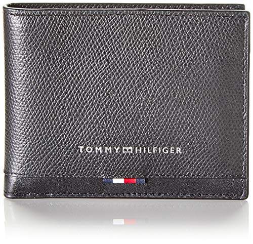 Tommy Hilfiger - Business Leather Mini Cc Wallet, Carteras Hombre, Negro (Black), 1x1x1 cm (W x H L)