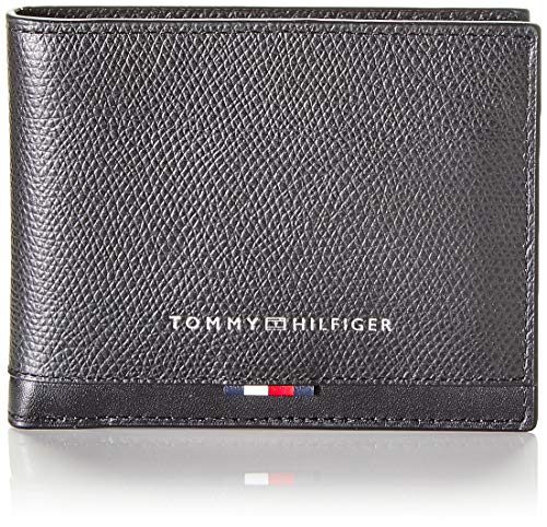 Tommy Hilfiger - Business Leather Mini Cc Wallet, Carteras Hombre, Negro (Black), 1x1x1 cm (W x H L)