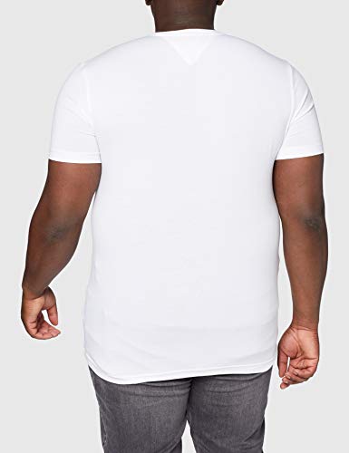 Tommy Hilfiger Core Stretch Slim CNECK tee Camiseta, Blanco (Bright White 100), Large para Hombre