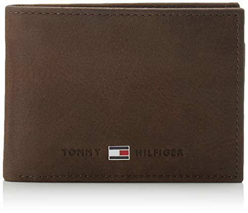 Tommy Hilfiger JOHNSON MINI CC FLAP AND COIN POCKET, Cartera Hombre^Mujer, Brown, OS