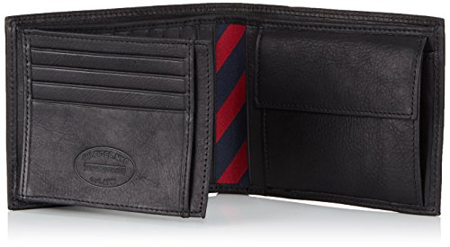 Tommy Hilfiger Johnson Trifold - Cartera para Hombre, Color Black 990, Talla 13x10x3 cm (B x H x T)