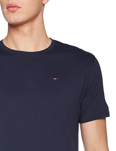 Tommy Hilfiger Regular C Camiseta con Cuello Redondo, Azul (Black Iris), L para Hombre