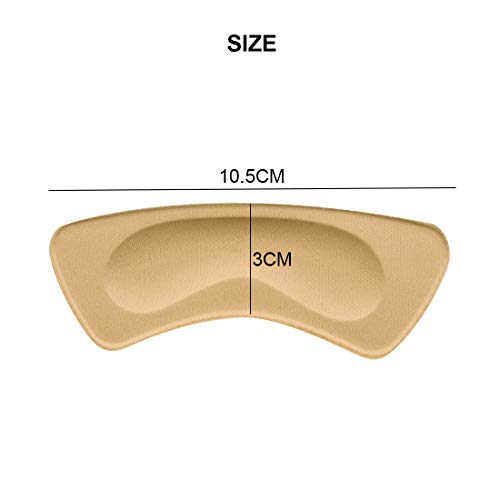 Tompig 6 Pares Almohadilla de Talón Pegatina, Tacón Engomadas, Autoadhesivas Cojines para Talón, Protector para Zapatos de Tacón Alto Dama