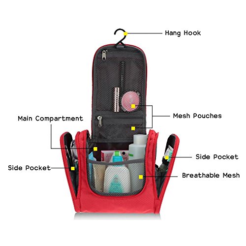 TOMSHOO Bolso Portátil Impermeable de Tocador Kit de Viaje para Mujeres Neceser Maquillaje o Hombres Afeitar Kit con Colgando Gancho