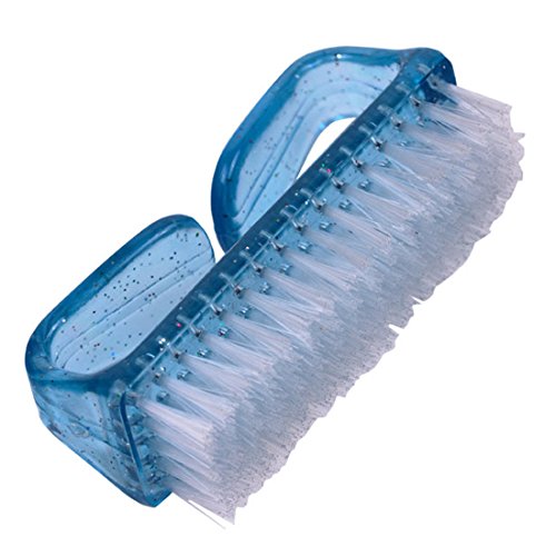 TOOGOO£¨R£©Azul Transparente Manija Una Manicura Archivo Cepillo de Limpieza