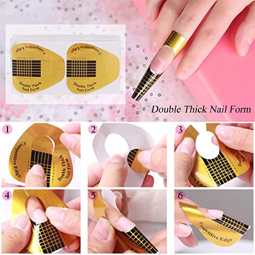 TopDirect 36W UV/LED Lámpara Uñas Polygel Uñas Kit, 6Pcs extensión de uñas polygel 15ml + 4 Pcs Esmalte Semipermanente Gel Uñas Soak off 8ml con Top y Base Coat Herramientos de Uñas Arte