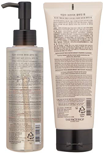 [Total 2Pcs] The Face Shop Rice Water Bright Cleansing Oil + Foam SET by Thinkpichaidai