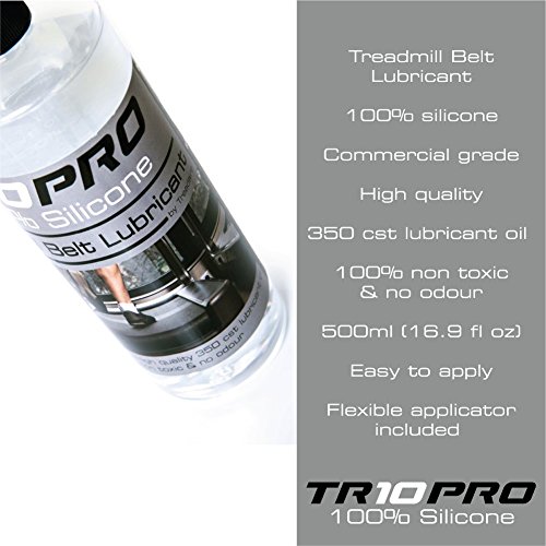 TR10Pro 100% Aceite de silicona Lubricante para la cinturón de la Caminadora de 500ml de control extra largo Aplicador de flujo fácil de usar en todas las Caminadoras