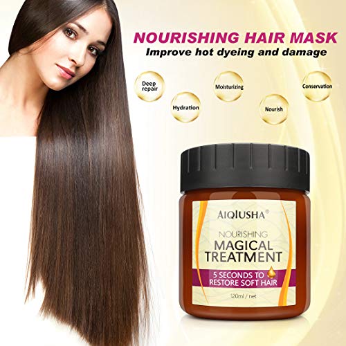 Tratamiento Mágico Mascarilla para el Cabello 120ML Acondicionador para el Cabello Aceite Nutritivo Hidratante Profundo 5 Segundos Reparaciones Daño Raíz Capilar Tónico Capilar Keratina Tratamiento