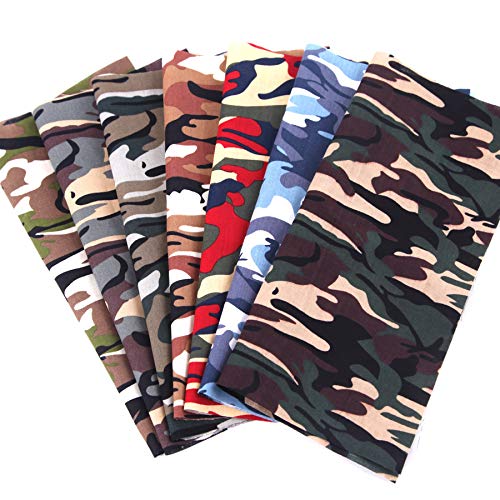 Travistar 7 Piezas 48 x 48cm Tela de Algodón Patchwork Paquete de tela de Flores patrón Floral de Costura de Material Textil Manualidades Retales Algodón para Coser DIY Bricolaje,Camuflaje