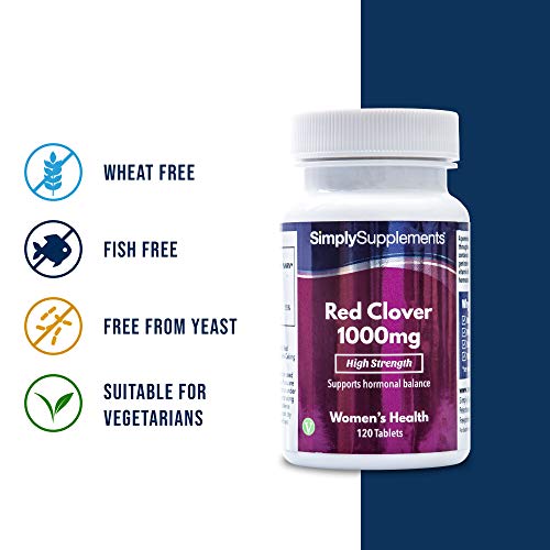 Trébol Rojo 1000mg - ¡Bote para 4 meses! - Apto para veganos - 120 Comprimidos - SimplySupplements