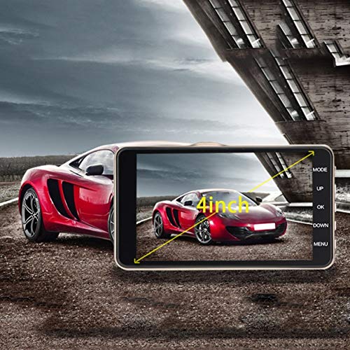 Tree-on-Life 4 Pulgadas de Pantalla Grande de conducción Registrador HD visión Nocturna Gran Angular Doble Lente