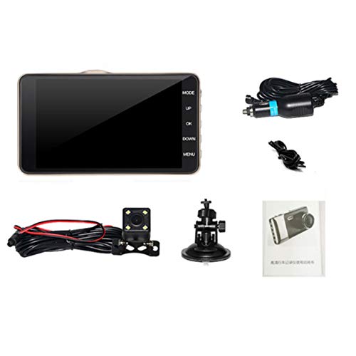 Tree-on-Life 4 Pulgadas de Pantalla Grande de conducción Registrador HD visión Nocturna Gran Angular Doble Lente