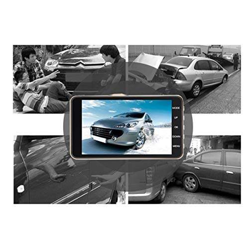 Tree-on-Life 4 Pulgadas de Pantalla Grande de conducción Registrador HD visión Nocturna Gran Angular Doble Lente