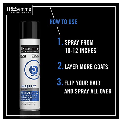 Tresemme Freeze Hold 24 horas Frizz Control Hairspray para aspecto profesional 400 ml, paquete de 6