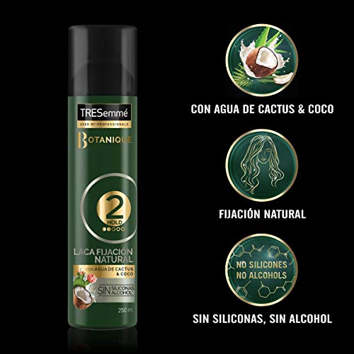 TRESemmé - Laca Fijación Natural con agua de cactus y coco - 250 ml, Negro (115231)