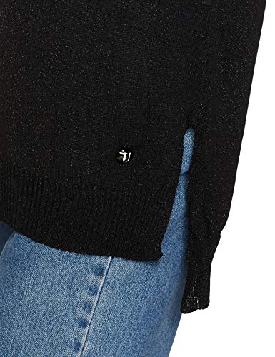 Trussardi Jeans Cardigan Lurex Over Fit Chaqueta Punto, Negro (K299/Black K299), XX-Small para Mujer