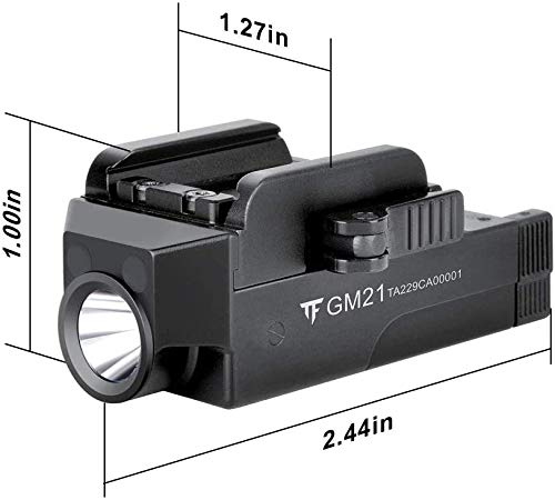 TrustFire GM21 - Luz LED para pistola (510 lúmenes, recargable, con riel ajustable, montaje de liberación rápida para Glock, Springfield, Sig Sauer)