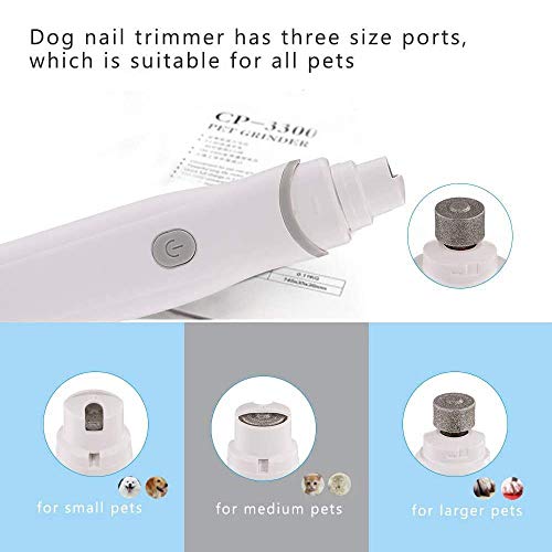 TTBD Perro Lima De Uñas Grinder, Animal Doméstico Eléctrico De Uñas Trimmer Ultra Silencioso De La Pata del Recorte Portátil con Pilas De Pequeñas, Medianas Y Grandes Gatos Domésticos, Perros,Azul