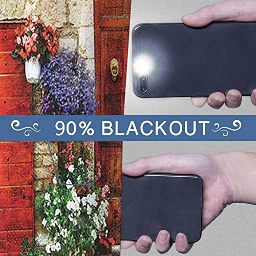 Tuscan Decor Collection - Cortina de aislamiento térmico con flores en el exterior del hogar en la ciudad italiana de Asís para puerta de interior, color rosa, marfil, rojo y verde (63 x 63 pulgadas)