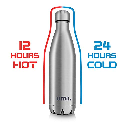 Umi. by Amazon - Botella Agua Acero Inoxidable, Termo 750ml, Sin BPA, Islamiento de Vacío de Doble Pared, Botellas Frío/Caliente, Reutilizable para Niños, Colegio, Sport, Gimnasio, Bicicleta