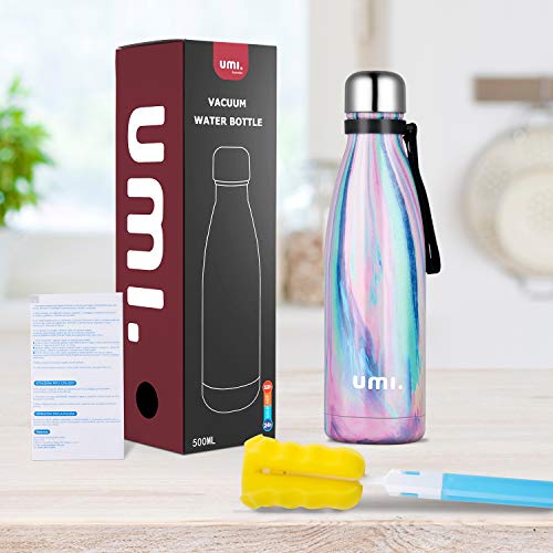 UMI. by Amazon - Botella Térmica 500ml, Botella Termo Agua Acero Inoxidable, con Aislamiento de Vacío de Doble Pared, Libre BPA, para 12 Horas de Bebida Caliente y 24 Horas de Bebida Fría, Iris