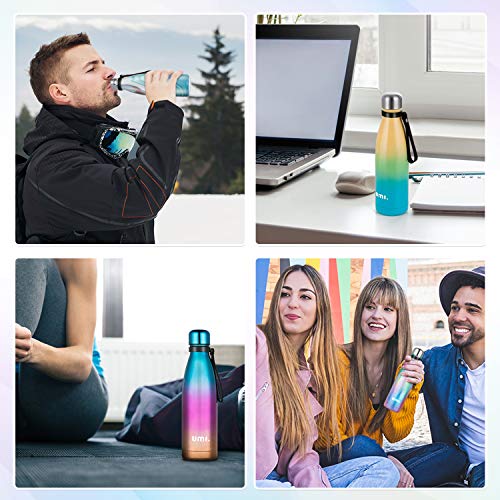 UMI. by Amazon - Botella Térmica 500ml, Botella Termo Agua Acero Inoxidable, con Aislamiento de Vacío de Doble Pared, Libre BPA, para 12 Horas de Bebida Caliente y 24 Horas de Bebida Fría, Iris