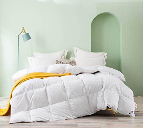 UMI. Essentials - Edredón nórdico de plumón de Ganso con Perfume de Lavanda y Exterior 100% algodón (200x200cm -10.5tog, Blanco-Perfume de Rosa)