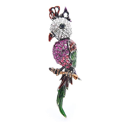 U/N Blue Purple Rhinestone Bird Brooches Women Alloy Animal Casual Party Broche Pins Gifts-2