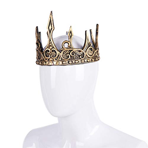 Unisex Full Circle Crown Imperial Costume Accesorios para el cabello Gold King Crown Party Fall Estilo de tendencia retro Estilo étnico personalizado diseño único