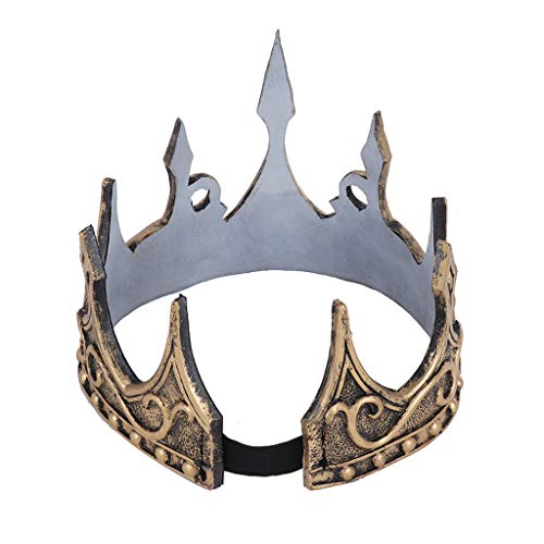 Unisex Full Circle Crown Imperial Costume Accesorios para el cabello Gold King Crown Party Fall Estilo de tendencia retro Estilo étnico personalizado diseño único