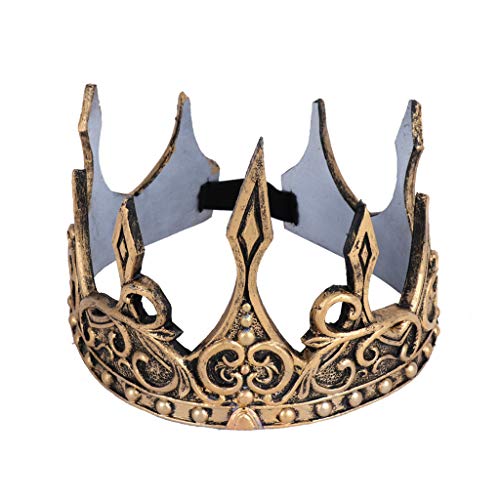 Unisex Full Circle Crown Imperial Costume Accesorios para el cabello Gold King Crown Party Fall Estilo de tendencia retro Estilo étnico personalizado diseño único