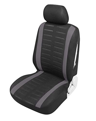 Upgrade4cars Fundas Asientos Coche Universales Negro Gris para Delanteros y Traseros | Funda para Asiento Coches | Accesorios Interior Universal