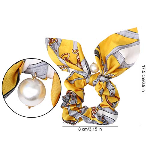URAQT 14 psc Colorido Bowknot Floral Hair Scrunchy Hair Ties, Ribbon Hair Ties Bow Bandas elásticas para el cabello Soporte de cola de caballo con lunares, Cuerda de accesorios para mujeres