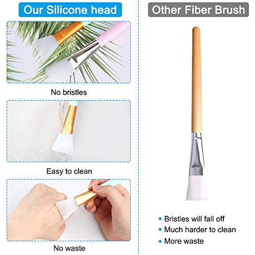 URAQT Cepillo de Mascarilla de Silicona, Paquete de 7 Rascadores Cosméticos de Silicona Sin Pelo Y Rasuradoras de Cejas, para Aplicar Máscara Facial, Máscara de Ojos, Herramienta de Maquillaje DIY