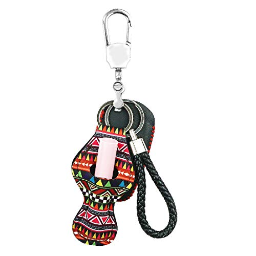 Urvoix Chapstick Holder Keychain – 8 piezas Chapstick Holders Chapstick Bálsamo labial llavero soporte adecuado para Chapstick Tracker and Safeguard, diseño azteca, ligero
