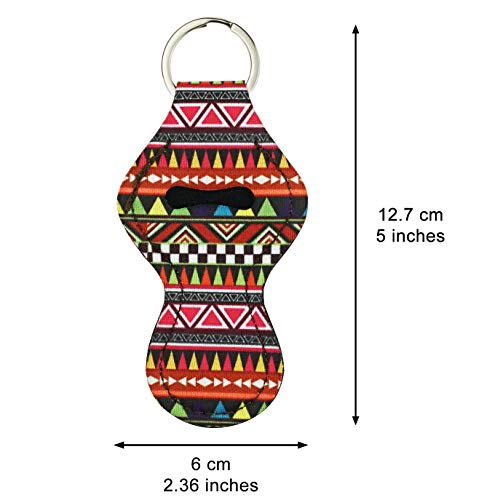 Urvoix Chapstick Holder Keychain – 8 piezas Chapstick Holders Chapstick Bálsamo labial llavero soporte adecuado para Chapstick Tracker and Safeguard, diseño azteca, ligero