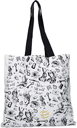 V&A All Over Print Bolsa de la Compra, algodón, Blanco, 38 x 43 cm