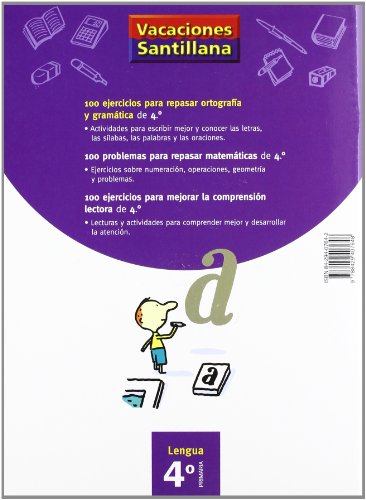 Vacaciónes Santillana, Cuaderno para Lengua, Ortografía y Gramática, 4 Educación Primaría