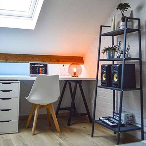 VADIM Sillas de 2 Tulip Comerdor Modernas para Comedor/Sala de Estar/Café / Restaurante, Las piernas de Madera de Haya Maciza y Asiento Acolchado,Blanco