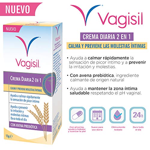 Vagisil Crema Diaria 2 en 1 calma y previene molestias íntimas, 15 ml
