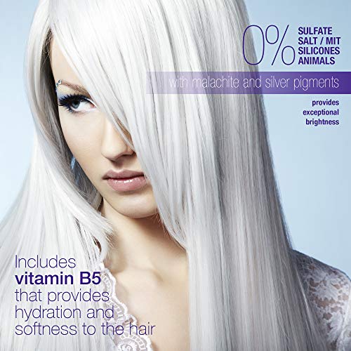 Valquer Profesional Champú Zero Silver Platinum. Sin sulfatos, sal ni siliconas. Cabellos blancos, grises y rubios, 1000 ml